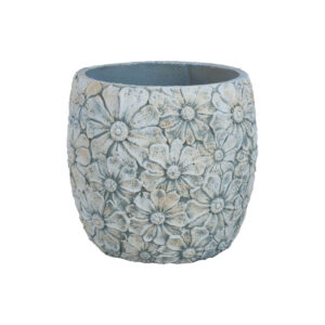 Lillepott SUNNY DAISY D27xH25cm, valge/hall