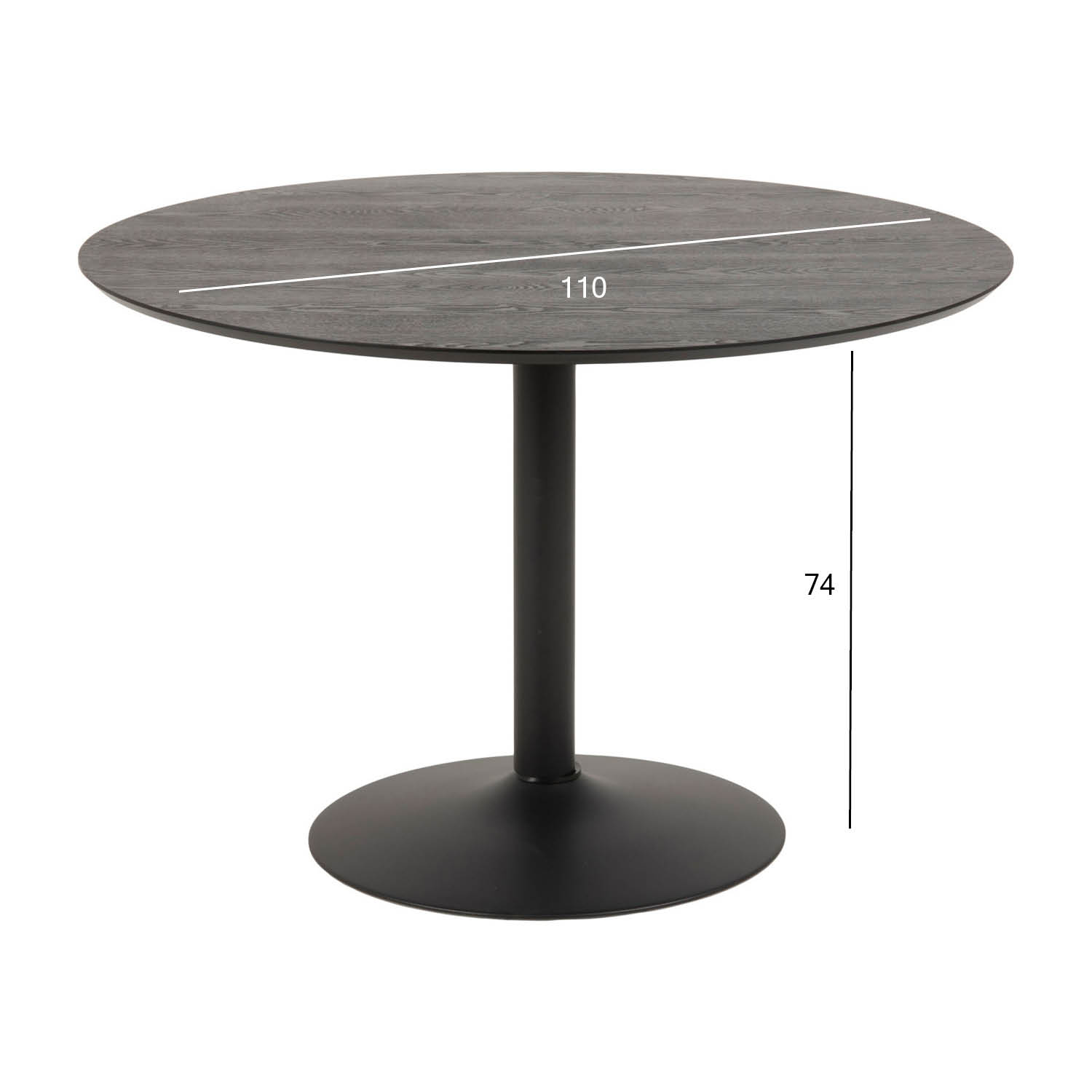 Söögilaud IBIZA D110xH74cm, must - Image 2