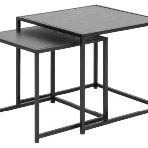 Diivanilauad 2tk SEAFORD 40x40xH40cm, 50x50xH45cm, must
