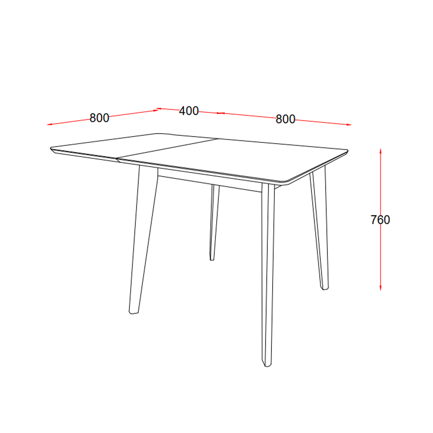 Söögilaud ROXBY 80/120x80xH76cm, valge - Image 2