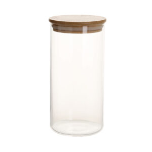 Klaaspurk JARA D8,3xH17cm 1000ml bambusest kaanega