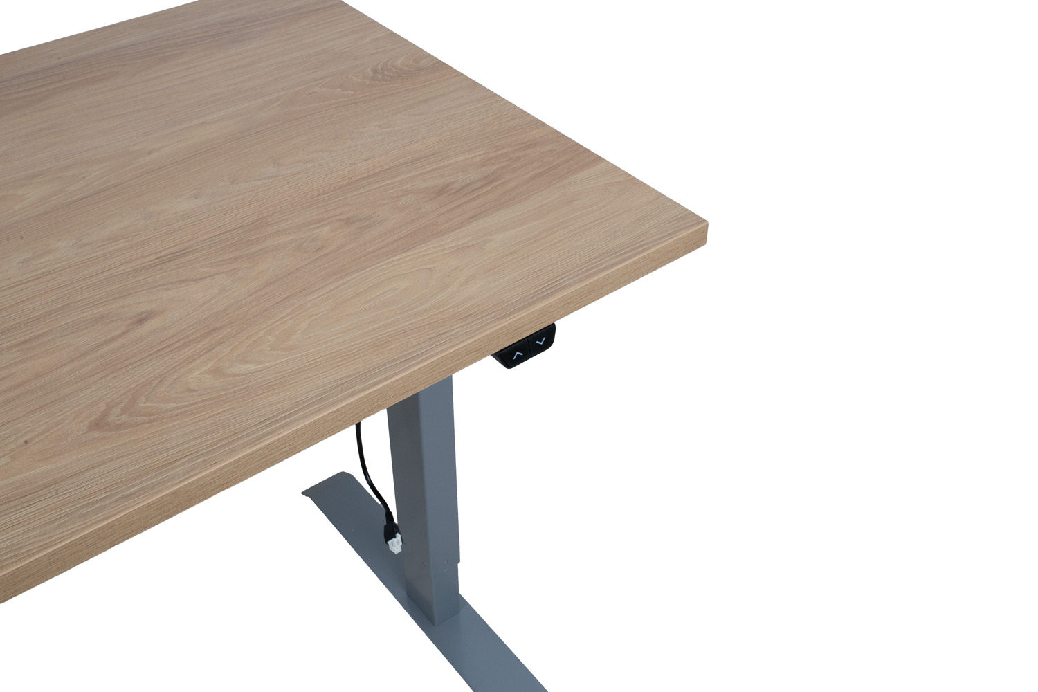 Töölaud ERGO 1-mootoriga 140x70xH71-121cm, hikkoripuu/hõbehall - Image 4