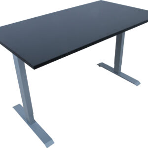 Töölaud ERGO 1-mootoriga 140x80xH71-121cm, must/hõbehall