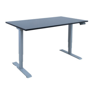 Töölaud ERGO 2-mootoriga 140x80xH60-125cm, must/hõbehall