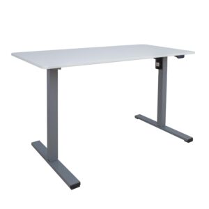 Töölaud ERGO OPTIMAL 1-mootoriga 120x60xH71-116cm, valge/hõbehall
