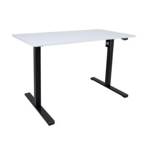 Töölaud ERGO OPTIMAL 1-mootoriga 120x60xH71-116cm, valge/must