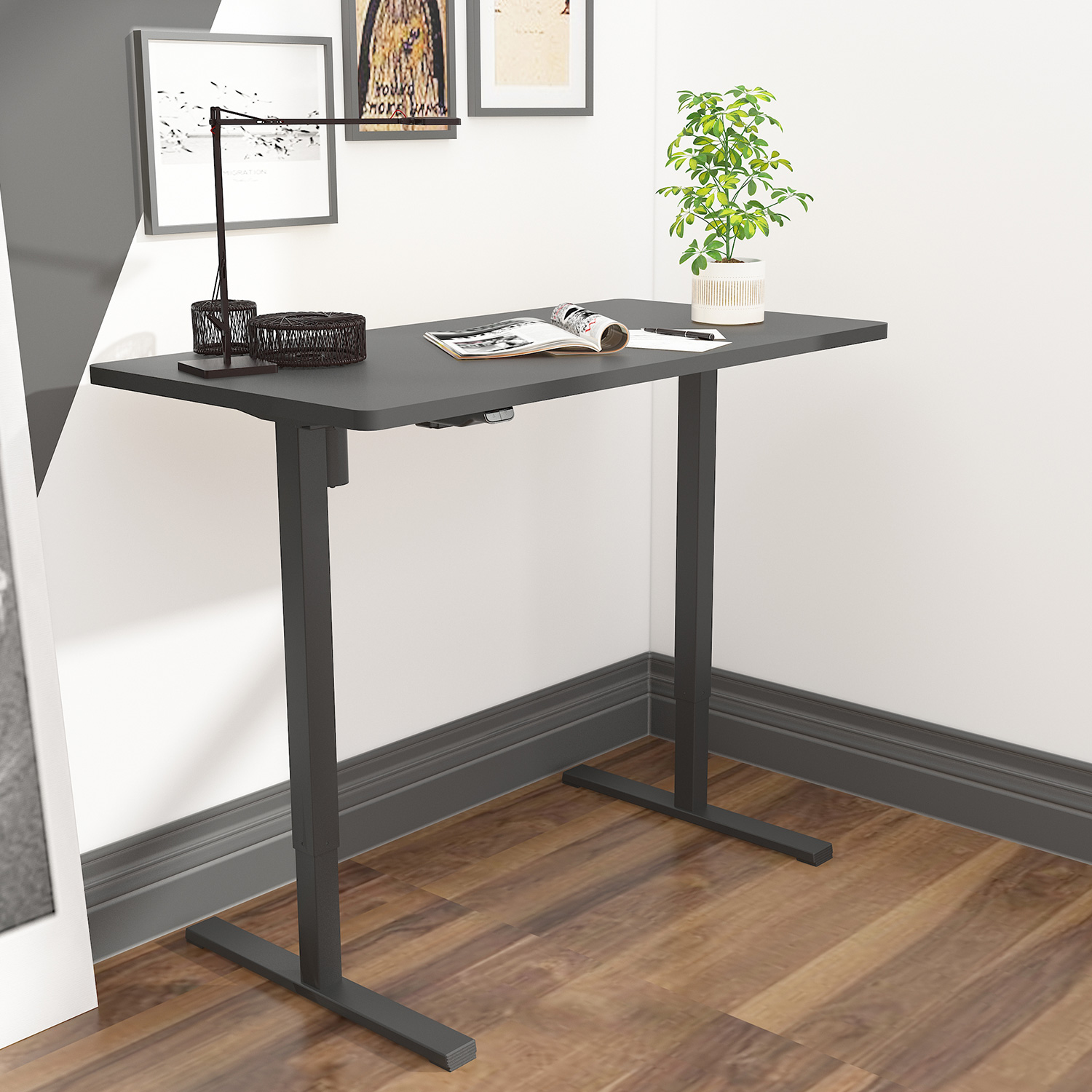 Töölaud ERGO OPTIMAL 1-mootoriga 120x60xH71-116cm, must - Image 5