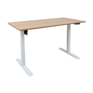 Töölaud ERGO LIGHT 1-mootoriga 120x60xH73-118cm, tamm/valge