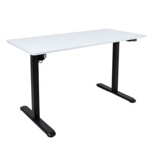Töölaud ERGO LIGHT 1-mootoriga 120x60xH73-118cm, valge/must