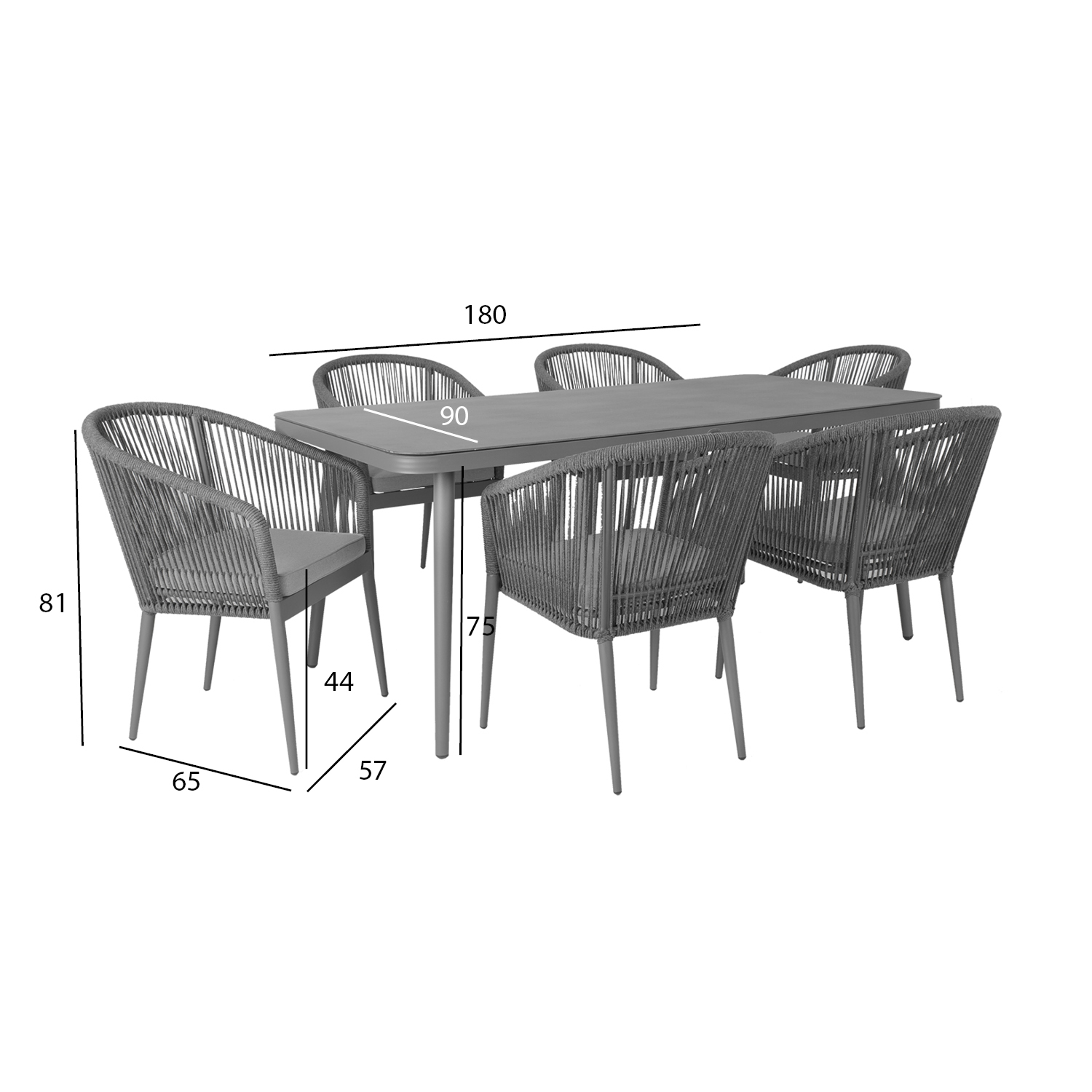 Aiamööblikomplekt ECCO laud ja 6 tooli 21177 - Image 5
