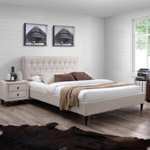 Voodi EMILIA 160x200cm, madratsiga HARMONY DUO SEASON, beež