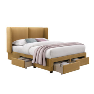 Voodi SUGI madratsiga HARMONY DELUX 160x200cm, kollane