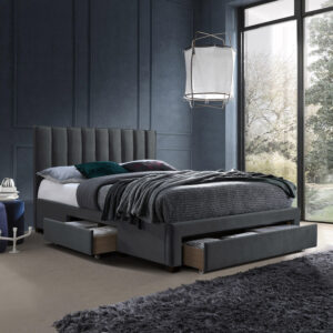 Voodi GRACE madratsiga HARMONY TOPP 160x200cm, tumehall