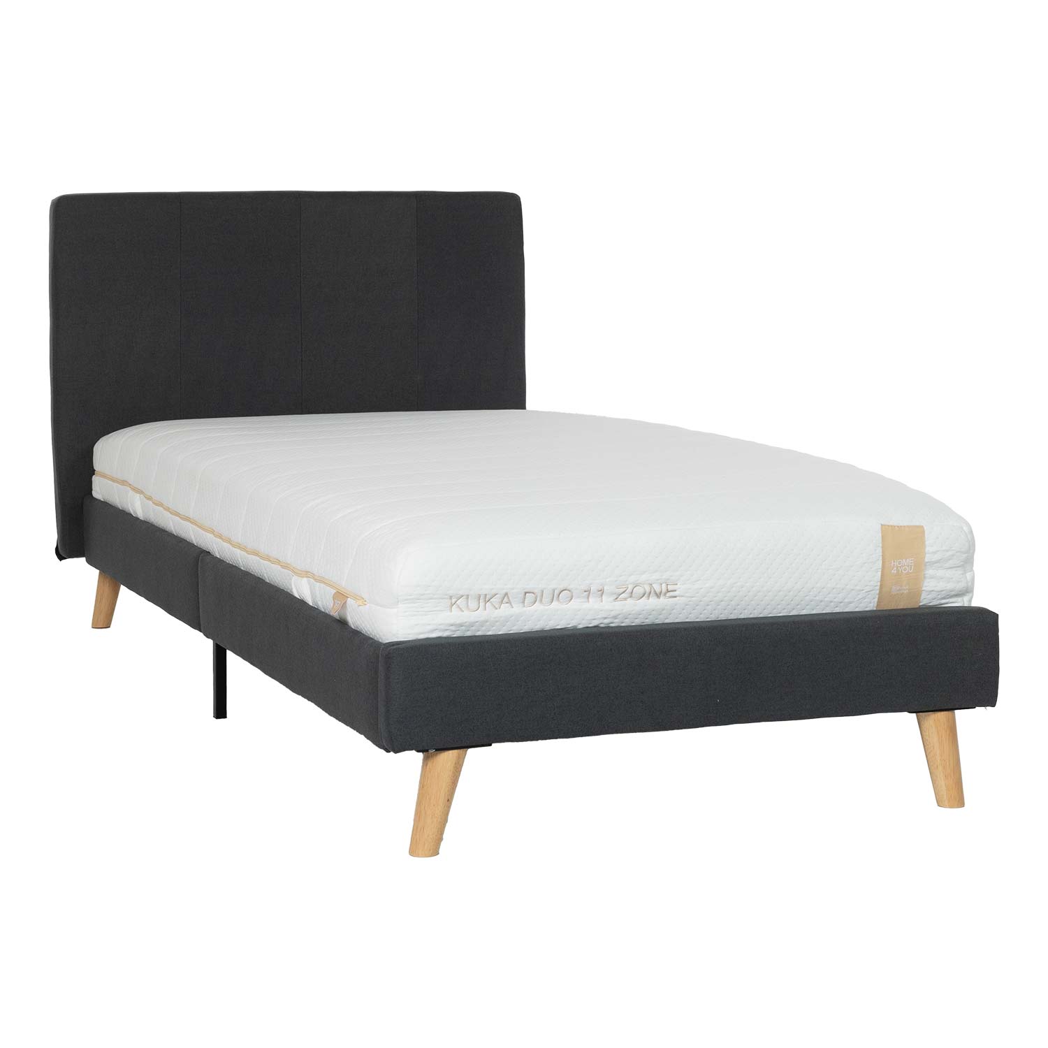 Voodi JUNO 90x200cm, madratsiga KUKKA DUO 11 ZONE, hall - Image 2