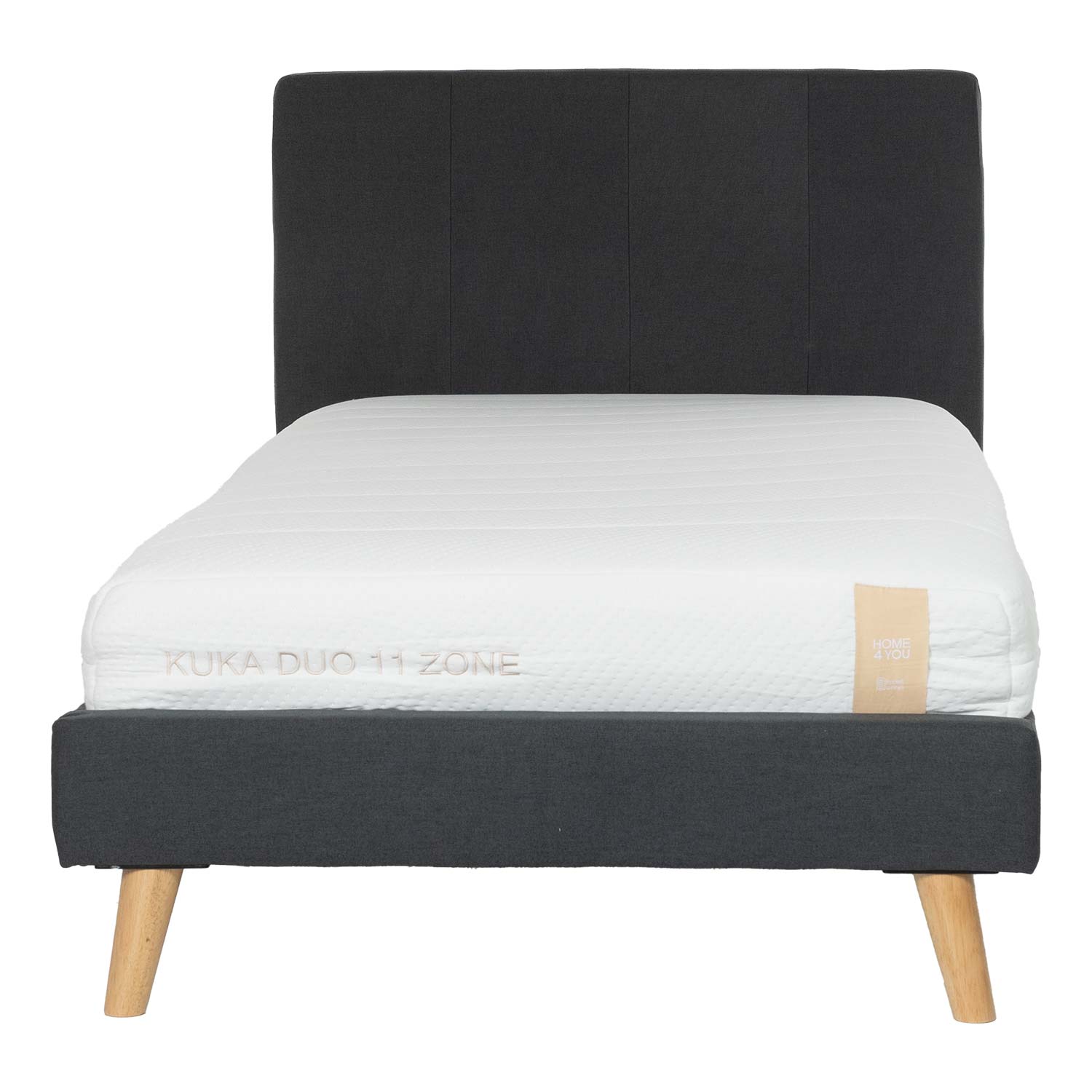 Voodi JUNO 90x200cm, madratsiga KUKKA DUO 11 ZONE, hall - Image 3