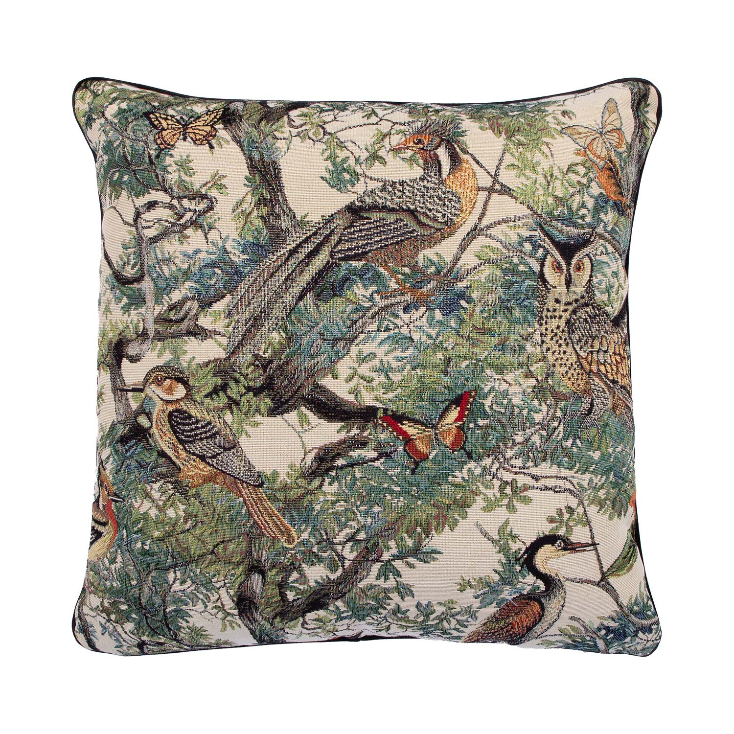 Padi HOLLY 45x45cm, rullkant, linnud metsas